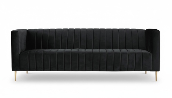 Three-seater fabric living room design couches upholstered sofa sofas black new textile