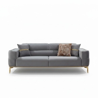 Three-seater fabric sofa couch 3-seater upholstered sofa gray luxury fabric