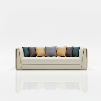 Three Seater Living Landscape Modern Sofa 3 Seater Leather Sofa Designer Couch Leather