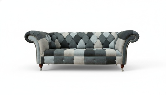 Three Seater Living Room Design Couches Upholstery Sofa Sofas Velvet Fabric Chesterfield