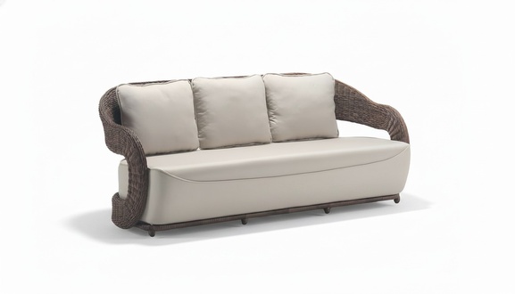 Three-seater rattan furniture lounge garden terrace sofa furniture balcony couch