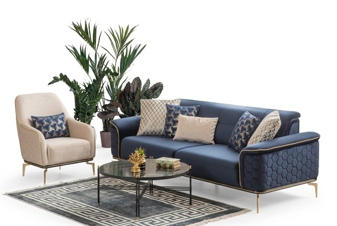 Three Seater Sofa 3 Seater Luxury Sofas Living Room Modern Fabric Design Textile Fabric