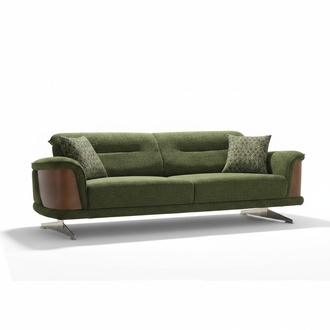 Three-seater sofa, fabric sofa, upholstered couch, green, modern sofas.