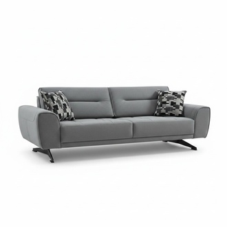 Three-Seater Sofa Fabric Couch Upholstered Sofa Gray Modern Couches