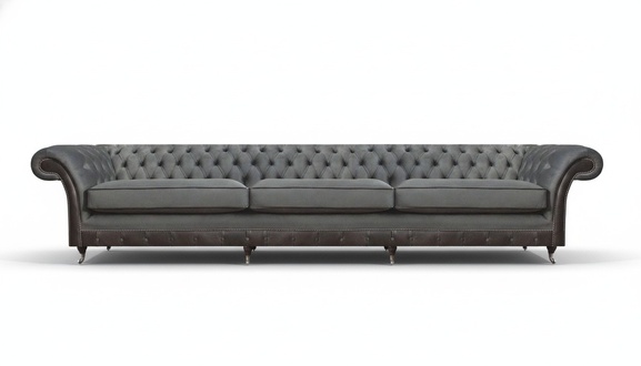 Three-seater sofa couch designer furniture living room upholstered seat Chesterfield