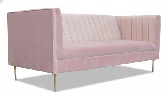 Three-seater sofa sofas pink fabric living room design couches upholstery new textile