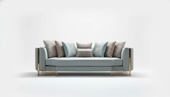 Turquoise Couch Three-Seater Sofas Furniture Sofa Elegant Villa Decoration
