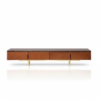 tv stand orange material wood style modern living room 200cm cabinets