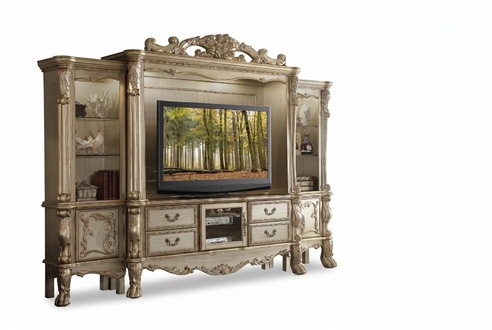 TV Wall Wood Style Baroque Shelf Living Room Furniture Cabinet New Classic Living Wall