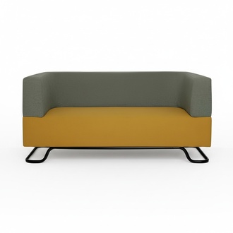 Two-tone 2-seater high-quality upholstered designer living room couch