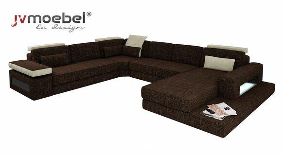 U-Shaped Couch Design Upholstery Corner Modern Sofas Textile Living Area Corner Sofa Fabric