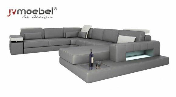 Sofas Grey New Sofa U-Form Fabric Sofa Couch Living Landscape Design Modern Leather