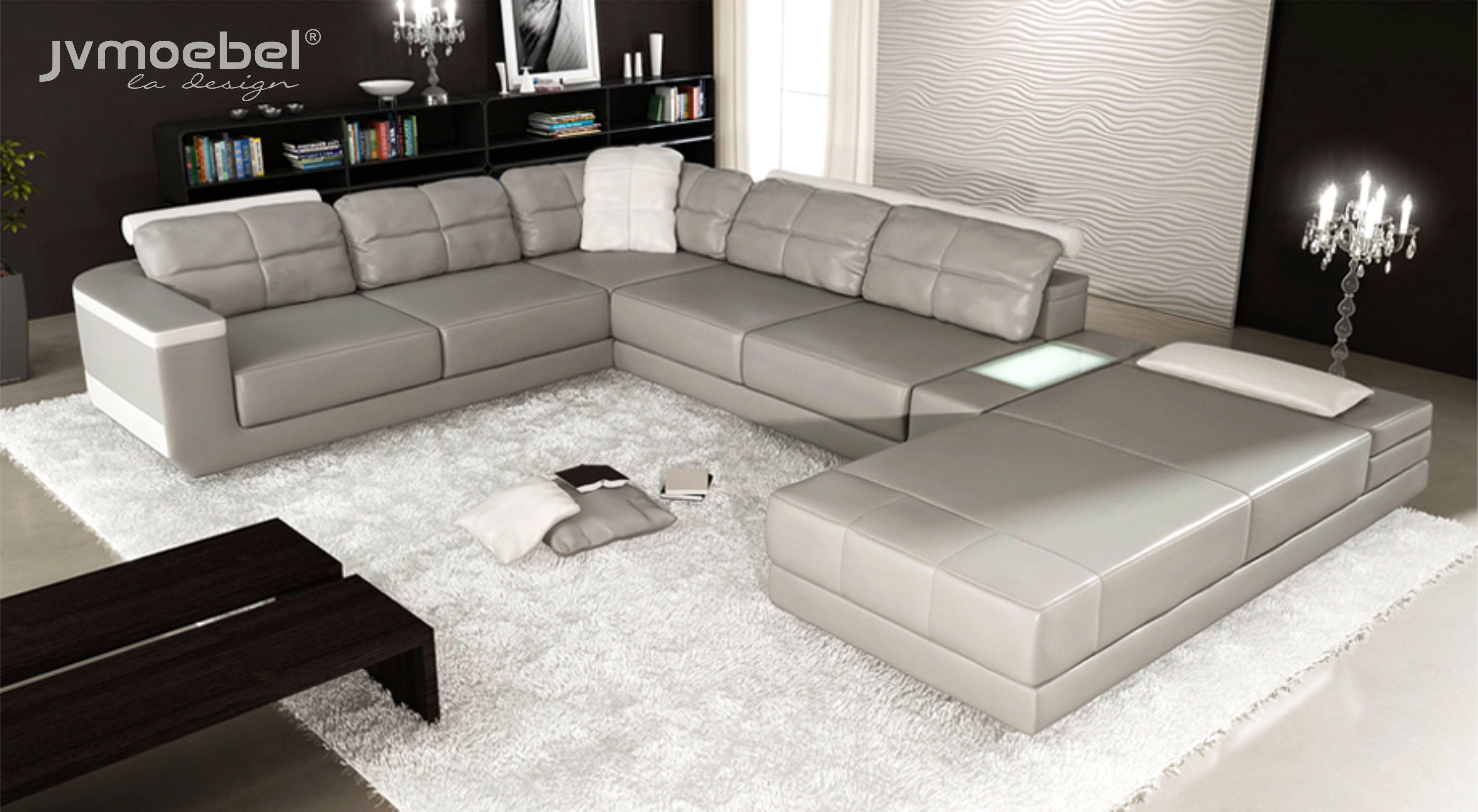 Corner Sofa Living Area Couch Grey Leather Upholstery Seat Corner Sofa U Shape Sofas New