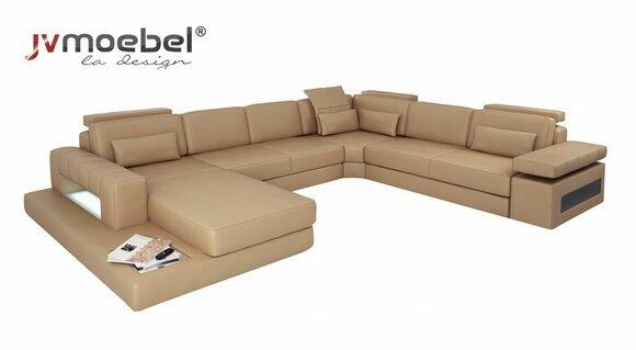 Living Landscape U-Form Design Modern Sofa Couch Corner Sofa Leather Upholstery New