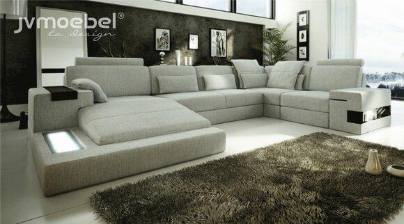 Designer Living Landscape U-Form Couch Corner Sofa Upholstery Textile Corner Sofas Couches