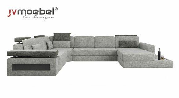 Lounge Couch Corner U Shape Sofa Corner Sofa XXL Fabric Upholstery