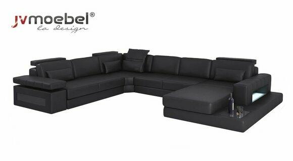 Living Landscape Bed Function Leather Corner Sofa U-Form Sofa Couch Textile Sofas Design