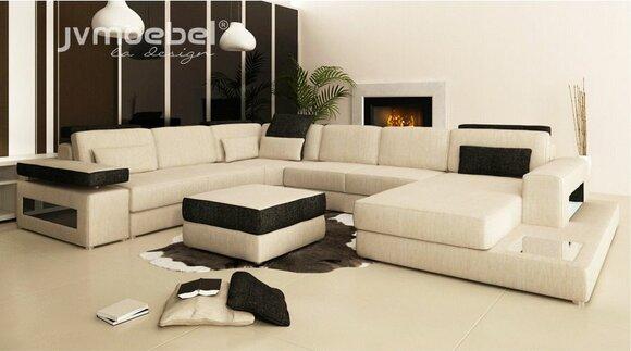 XXL Living Landscape Sofa Couch Upholstery Sofa Corner Designer U-Shape Corner Sofa New