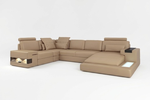 U Shape Sofa Couch Upholstery Living Set Design Corner Sofa Leather Lined