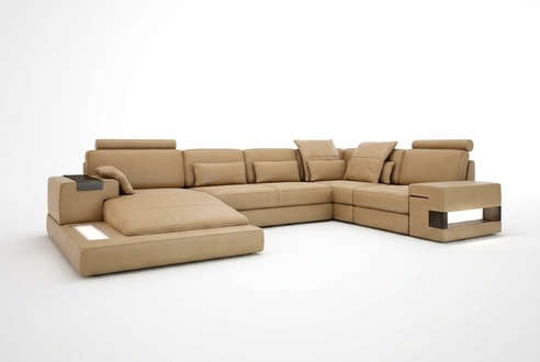 U-shaped sofa living landscape U-shaped corner sofa couch set upholstered corner sofa with USB