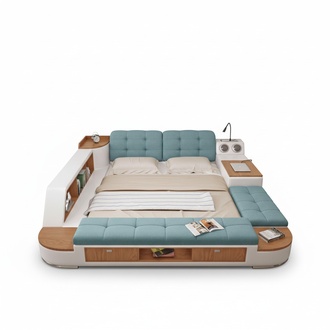 Upholstered Beds Modern Hotel Multifunction New Double Luxury Design Leather Bed