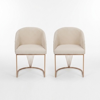 Upholstered chair 2x dining room chair wooden chair kitchen chair white modern gold
