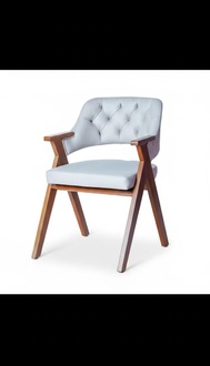 Upholstered chair Modern Design Textile Armchair White Dining Room Luxury Furniture