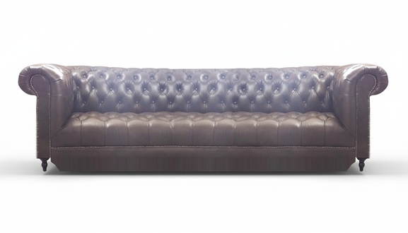 Upholstered Furniture Chesterfield Four Seater Sofa Couch New Luxury Leather Sofas