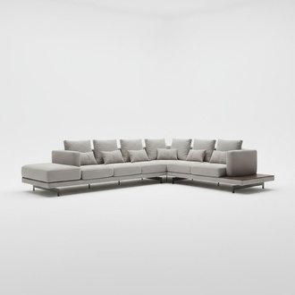 Upholstered furniture gray sofa couch L-shaped corner sofa coffee table