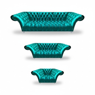 Cushion furniture sofa set seating furniture blue Chesterfield suite new living room