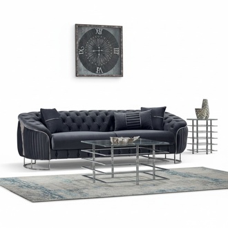 Upholstered sofa couch three-seater sofa 3-seater fabric sofa gray luxury sofas