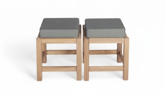 Cushion stool set 2x stools garden stools wooden stools seat stools 40x40