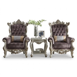 Cushion 1 Seater Antique Style Chairs Beige Wood Baroque Throne Royal Armchair