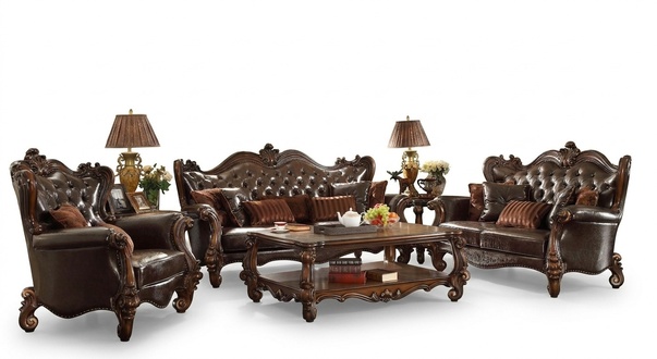 Upholstery Set Group Wood Carved Furniture Sofa Set 3+2 Seat Sofa Couch
