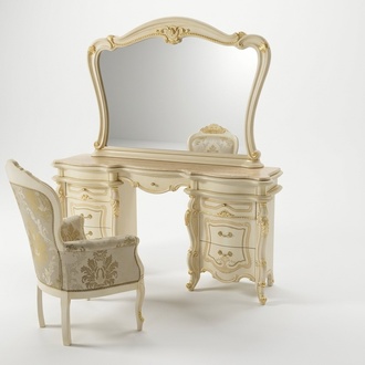 Make-up table + armchair make-up table cosmetic table mirror chest of drawers tables 3-part