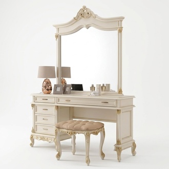 Dressing Table Baroque Rococo Console Tables + Stool Make Up Table Real wood