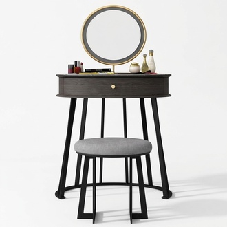 Dressing Table Mirror Chair Luxury Console Dresser Bedroom 2pcs.