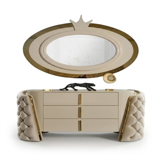 Dressing Table Mirror Luxury Console Dresser Bedroom Wood Modern
