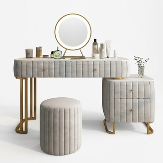 Dressing Table Mirror Stool Complete Dresser Bedroom Luxury Furniture