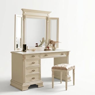 Dressing Table Mirror Stool Complete Set Dresser Bedroom New 3pcs Console