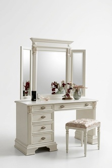 Dressing Table Mirror Stool Complete Set Dresser Bedroom New 3pcs Console