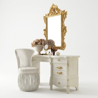 Dressing Table Mirror Stool Sideboard Bedroom Chest of Drawers Baroque Rococo 3 Pieces New Solid Wood