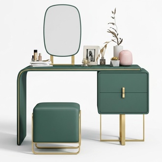 Dressing Table with Mirror Luxury Console Chest of Drawers Bedroom New 2-part Set