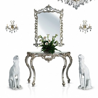 Make-up table, stool, console, make-up tables, table, console, secretary, mirror, 2 pieces