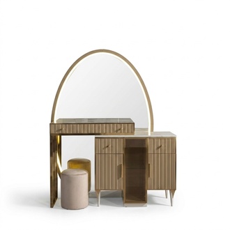 Dressing table with mirror modern wood cosmetic table bedroom