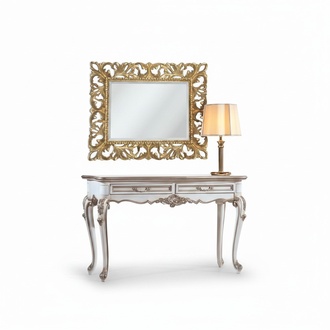 Dressing Table With Mirror White Console Wood Classic Bedroom New