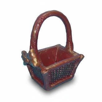 Deco figure designed as a natural brown colored basket with a bow 53cm