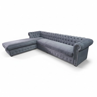 Velvet Corner Sofa Chesterfield Textile Fabric Corner Sofa Cushion Couch Corner Set