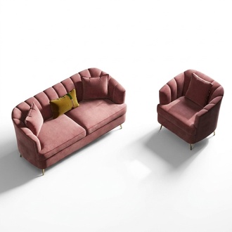 Velvet Living Landscape Relax Seat Design Couch Lounge Sofas Textile Sofa 3 Seater