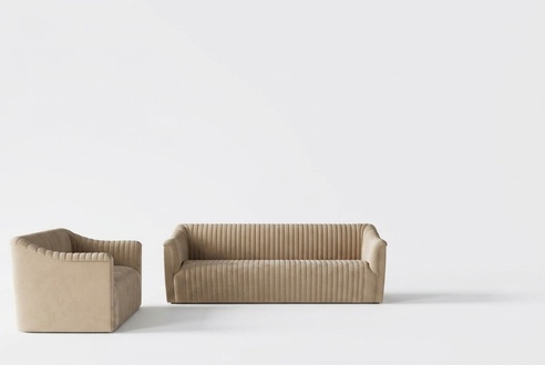 Velvet Sofa 2 Seater Living Landscape Relax Solid Wood Seat Design Couch Lounge